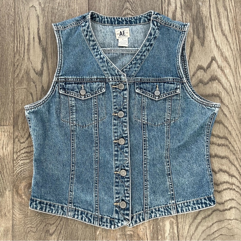 AMERICAN EAGLE AE Vintage Denim Jean Vest Size L